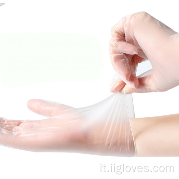 Glove elastico in PVC anti-acido di protezione del lavoro trasparente